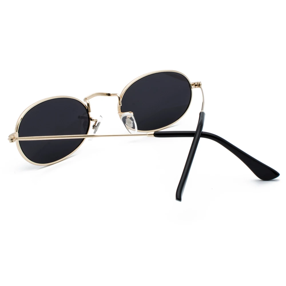 Kachawoo Oval Sunglasses For Men Small Metal Frame Black Red Pink Retro Sun Glasses Women New Year Gift