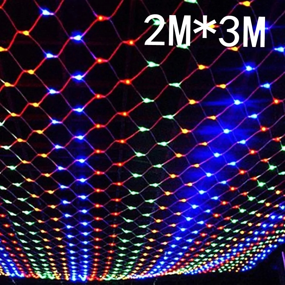 2mx3m 204 Led 8 modes 220V super bright net mesh string light xmas christmas light new year garden Lawn wedding holiday lighting