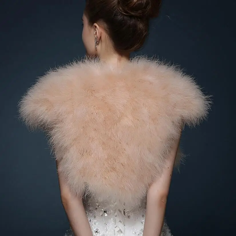 Ostrich Feathers Bolero Shrugh WaistCoat Vintage Marabou Feather Shrug stole bridal accessories Bridal Dress Evening cape S69