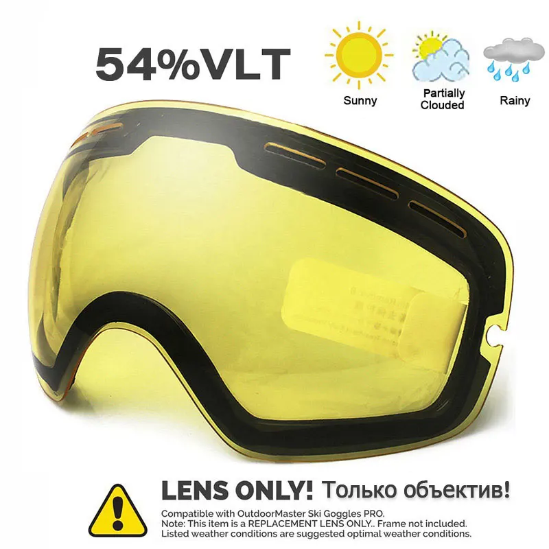 MAXJULI Ski Goggles Lens Winter Snow Sports Goggles for Men Women Youth Skiing Skating mask with Anti-fog ONLY LENS