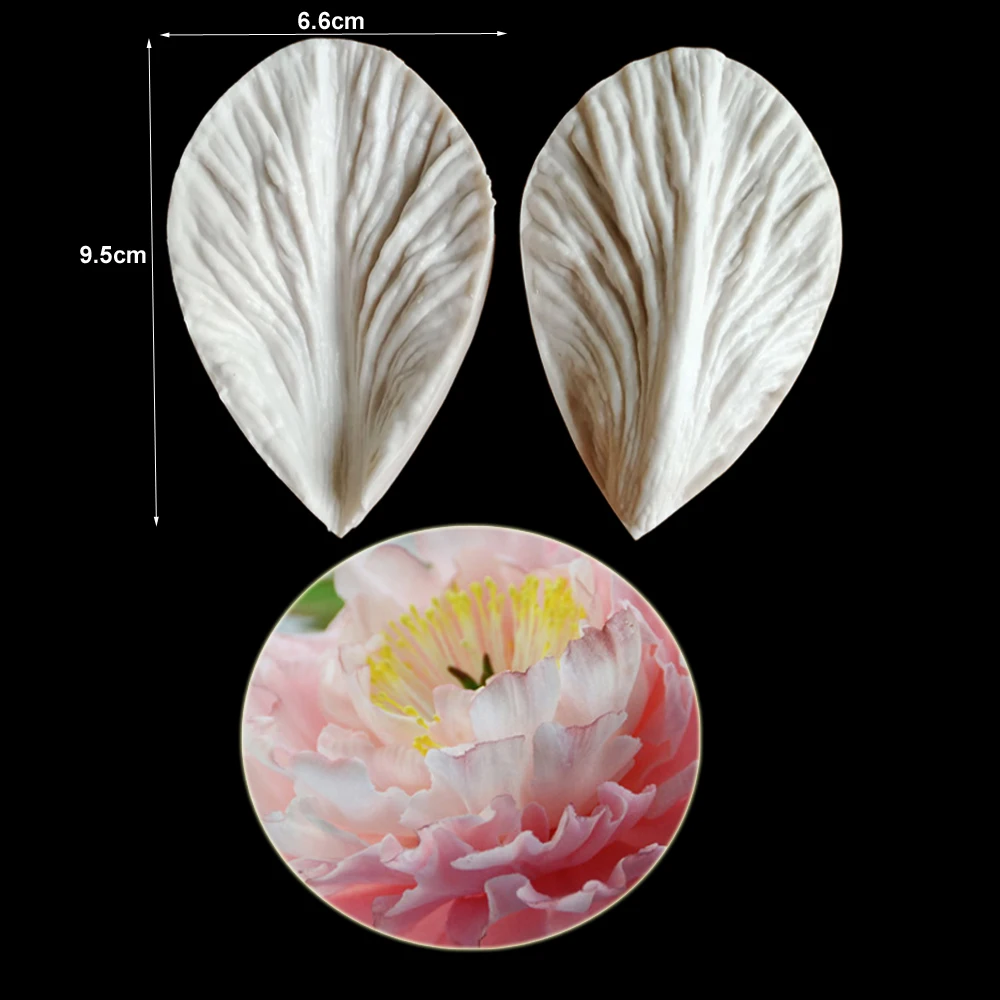 Large Silicone Peony Petal Veiner Flower Silicone Molds Fondant Sugarcraft Clay Water Paper Moulds,Gumpaste Cutters  CS216