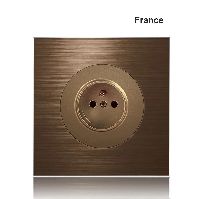 86 type Europe UK Germany France Coffee aluminum alloy Socket 1 2 3 4 gang 1 2way Press Switch Industry household