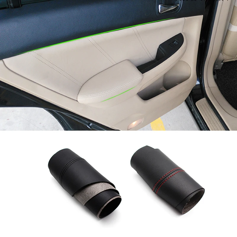 For Honda Accord 7th Gen 2003 2004 2005 2006 2007 4pcs Microfiber Leather Interior Door Armrest Panel Cover Protection Trim