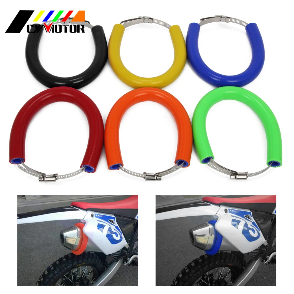 Motorcycle Universal OTOM Exhaust Protector Cover Guard Anti-hot Oval Roung For KTM EXC SX SXF EXCF XCW MX 250 350 450 500 525