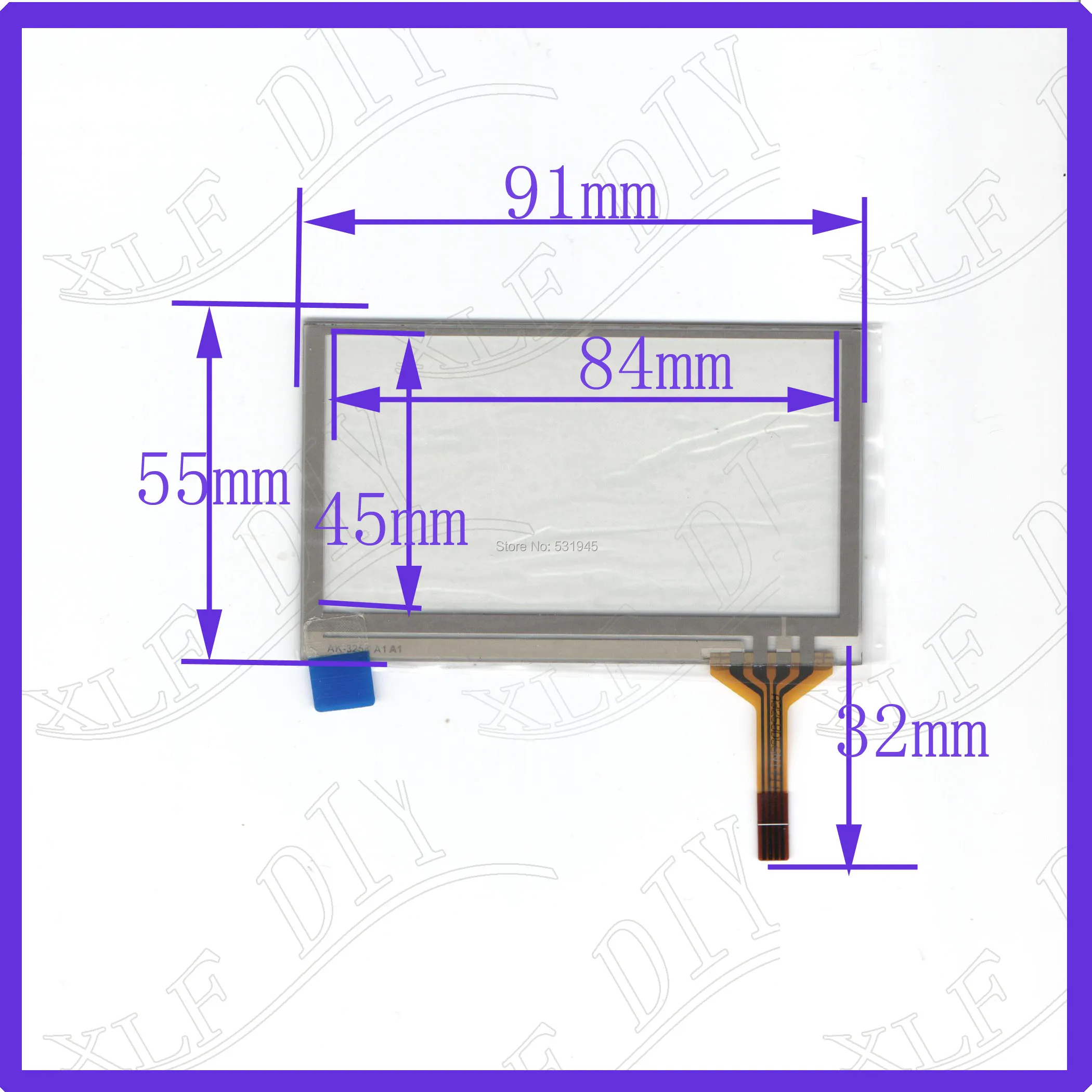 

ZhiYuSun 3.5inch 4-wire resistive touch panel 91*55mm for Car DVD, Navigator screen 91mm*55mm glass this is compatible