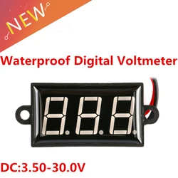 DC 3.5V-30V IP68 Waterproof LED Digital Voltmeter Voltage Meter Motorcycle Electric Bicycle Volt Tester Detector Monitor 12V 24V