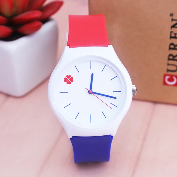 Reloj Femenin Dames Horloge Waterdicht Quartz Horloge Klavertje Vier Wijzerplaat Stuedent Kinderen Jelly Horloge Vrouwen Siliconen Horloge