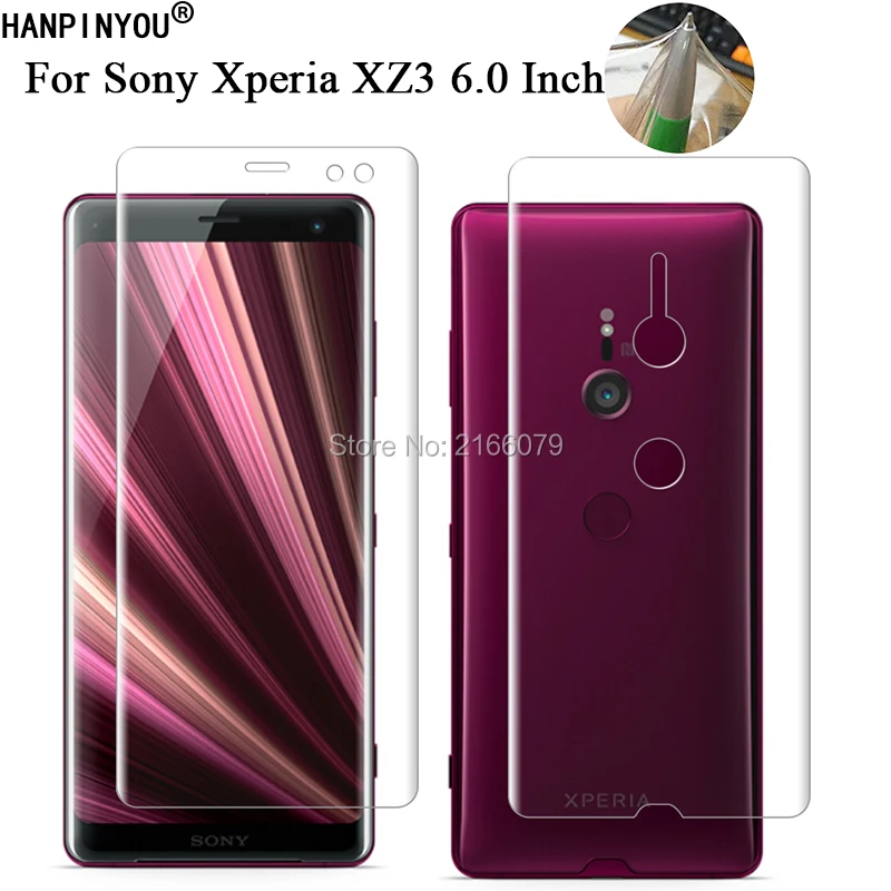 Dla Sony Xperia XZ3 6.0 "Clear TPU / Matte Anti-fingerprint Hydrogel Full Cover miękka folia ochronna do skóry (nie szkło)