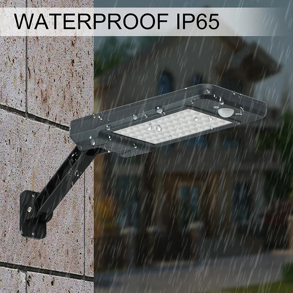 

led solar light ip65 waterproof street light 60LEDs garden light fence PIR motion sensor detection outdoor wall lamp