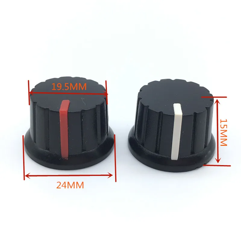 5pcs Black Plastic Switch Caps 24x15mm Potentiometer knobs Encoder Switch Plum Shaft D Axis Shaft