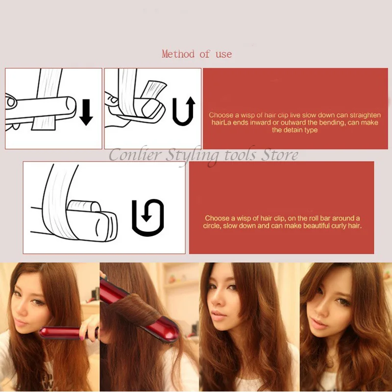 プロストレートヘアアイロンledディスプレイフラット鉄矯正アイアンplanchasストレート髪型スタイリングツール