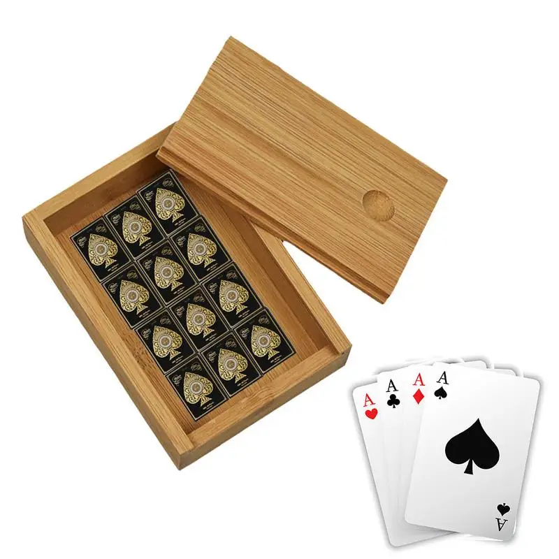 Bamboo Box Creative Desktop Organizer Wooden Storage Box Chess / Card / Playing Card Packaging Case 10.7*7.7*3.5CM view 5