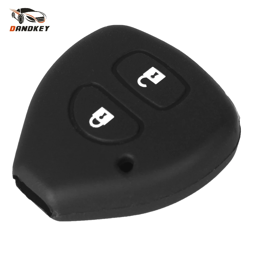 KEYYOU 2-przyciskowe silikonowe etui na kluczyk do TOYOTA Corolla Hilux Vitz Rav4 Aqua Camry, stylizacja samochodu