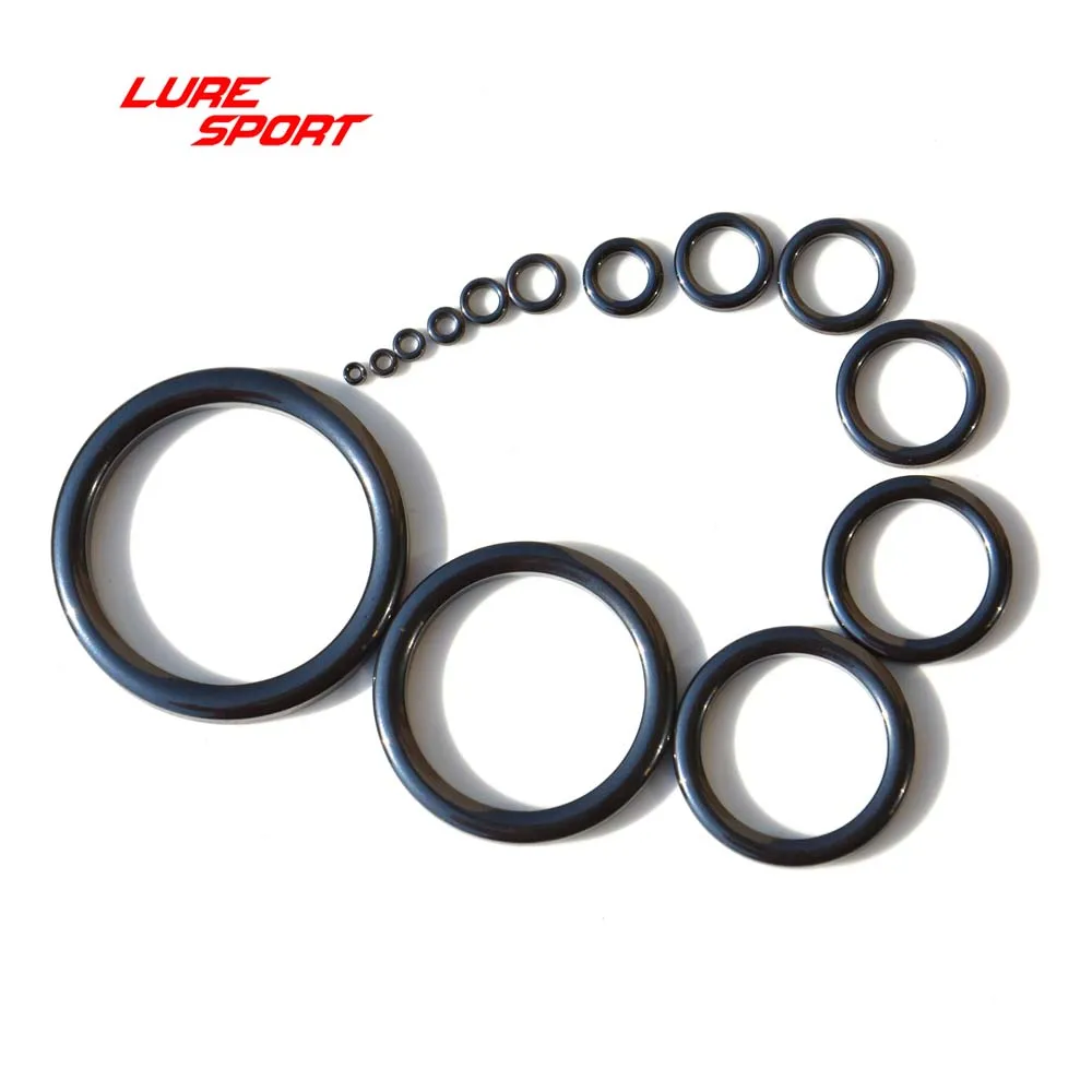 LureSport 50pcs size 2.5-50  Alconite  Ring Ceramic Black ring rod Guide Ring Rod Building component Repair DIY Accessory