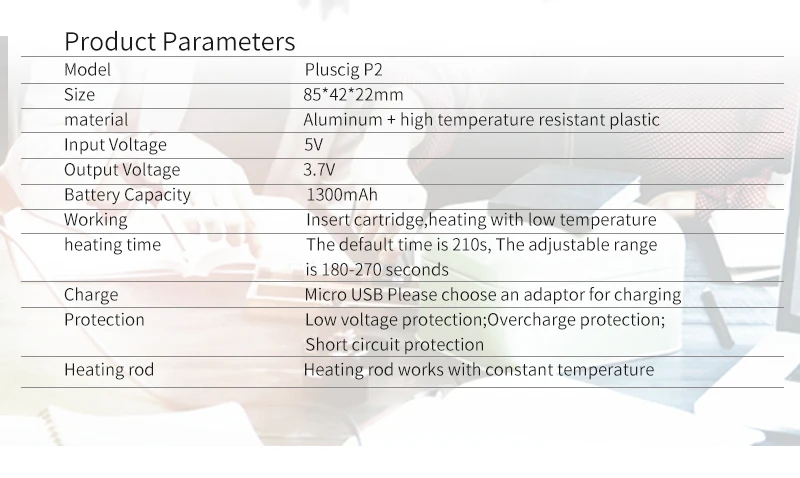 Pluscig dvcpro p2 LED displej temp-control 1300mah velký baterie compatibility s skříňka  mob elektronická cigareta vape kit(2pcs)