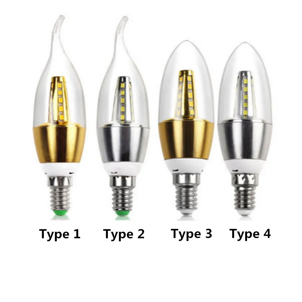 LED Bulb E14 E27 Energy Saving Lamp Aluminum Golden Light AC220V Led Lamp Cool Warm White LED Candle Bulb 5W 9W 12W 1PC