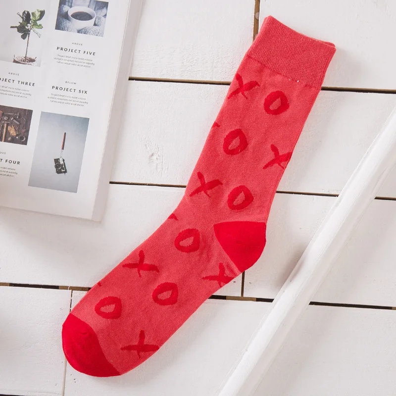 Men Socks Casual Cotton Arrow Lattice Funny Novelty Happy Harajuku Hip Hop Street Fashion High Quality Male Skateboard Socks