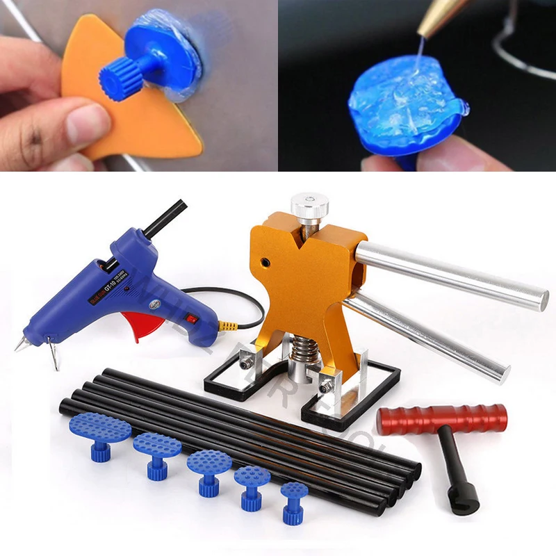

Newest Car Body Paintless Dent Repair Removal Glue Tabs Puller Lifter T-Bar Kit