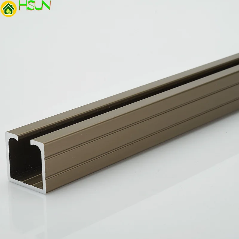 

Aluminum alloy universal sliding door silent hanging rail electrophoresis champagne color rail hanging wheel track