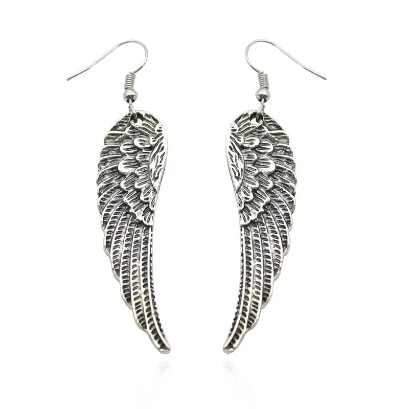 Vintage Angel Wings Earrings For Women Retro Feather Dangle Earrings Fashion Ear Party Jewelry Gift Drop Shipping Brincos