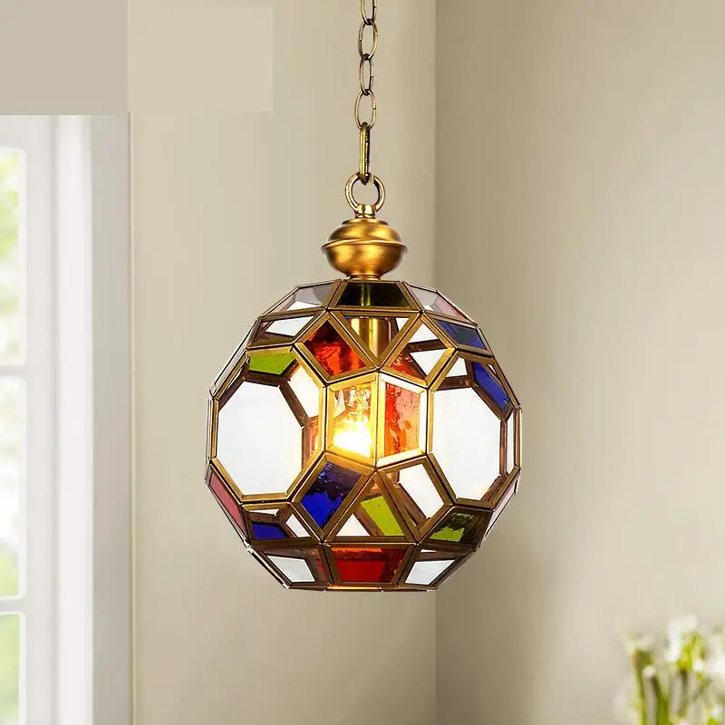 Guest room Tiffany glass lampshade pendant Light Aisle Porch lamps LED Lights Hallway Exotic Style  E27 Vintage pendant lamp