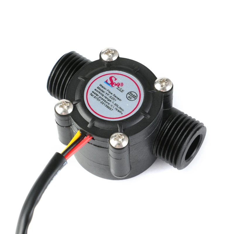 Fluxo de água Sensor Flowmeter, Água Controlador de Medição de Fluxo Dispositivo, YF-S201, 1-30L por Min, 2.0MPa, 1/2\