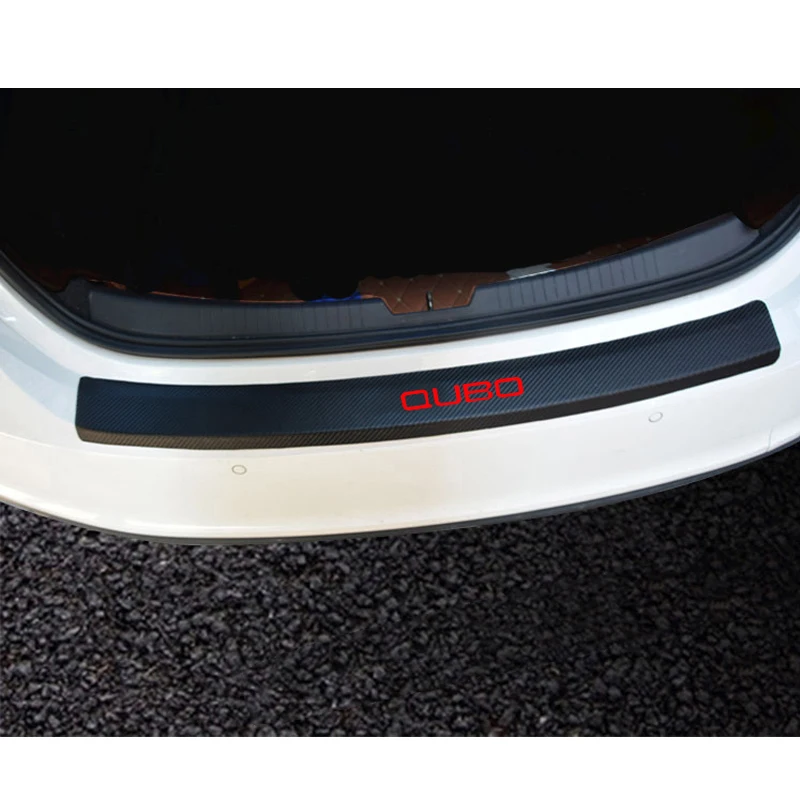 PU leather Carbon fiber Styling After guard Rear Bumper Trunk Guard Plate Car Accessories For Fiat Qubo