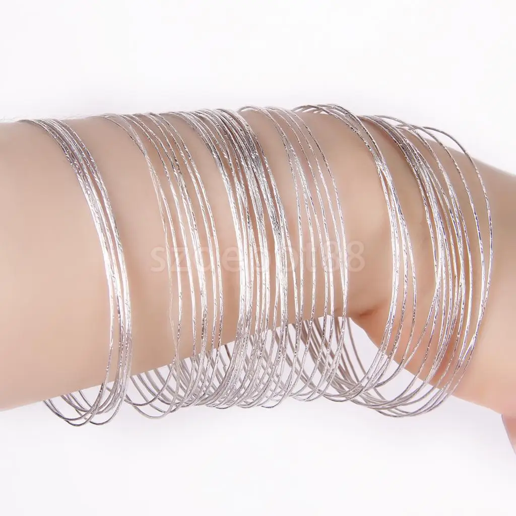 50Pcs Bulk Fashion Silver color Ultra Thin Hoop Bracelet Cuff Bangle Wristband