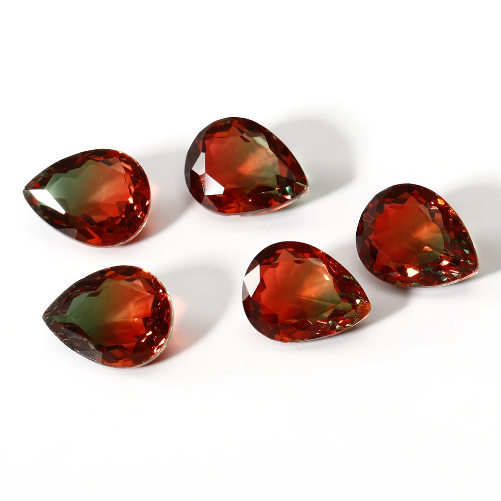7x9 MM Watermelon Gemstone 2-3 ct Water Drop Cut Loose Stones Top Quality Brand Decoration Gifts Fine Jewelry 5 pcs/set