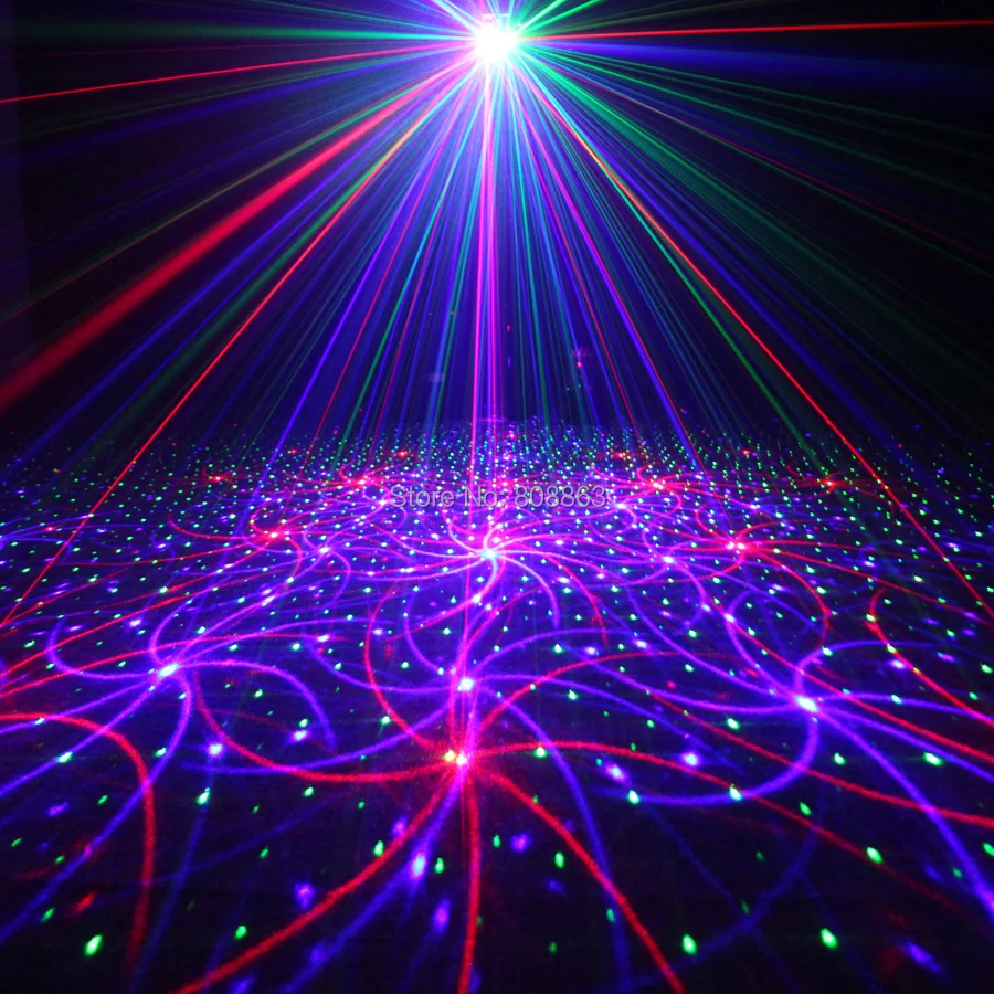 ESHINY Mini RGB Laser 24 Pattern Projector Red Green Blue Club Family House Party Bar DJ Disco Xmas Lighting Stage Light T69N75