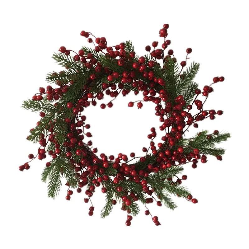 1 Pc/lot Christmas Decor 20 Inch Fir Branches Large Mixed Berry Wreath