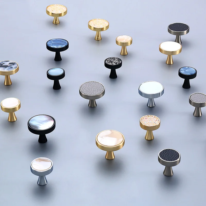 European Door Knobs and Handles for Kitchen Cabinet Zinc Alloy Furniture Handles Marble Vein Gold Drawer Pulls Wall Hanging Hook