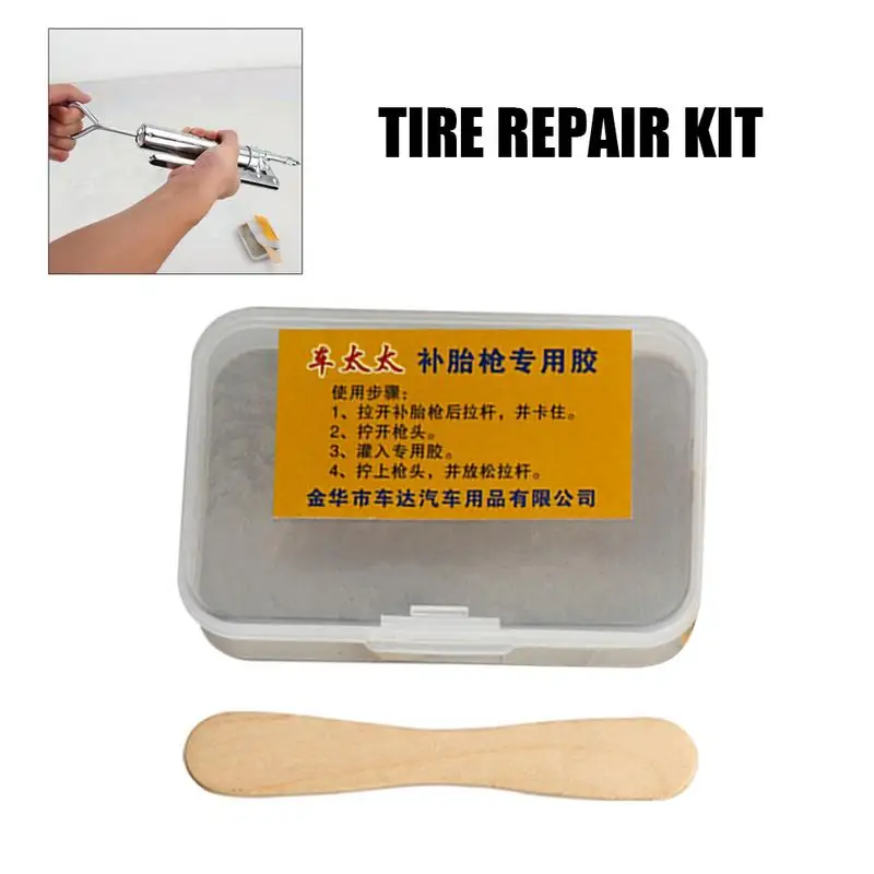 

2pcs Car Tire Repair Rubber Strip Kit Inner Tire Rubber Strip Emergency Vacuum Tire Fast Repair Tool 100g Tire Sealant