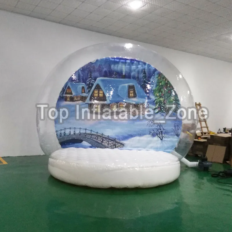 

2M/3M/4M Dia Inflatable Snow Globe For Advertising Beautiful Transparent Photo Booth For People Christmas Decoration Snow Globe