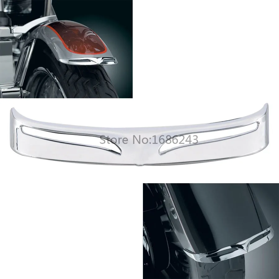 Motorcycle Chrome Rear Mud Flap Trailing Edge Cover Fender Flare Trim Tip For Harley 2007-2016 FLSTF Softail Fatboy