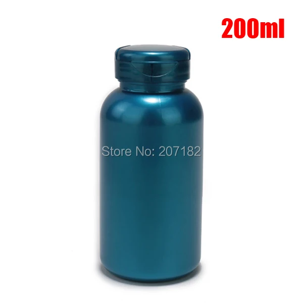 20pcs 200ml Pearl Blue PET Plastic Bottles, Capsules Bottles, Solid Containers,Empty Packing Storages With Flip Caps