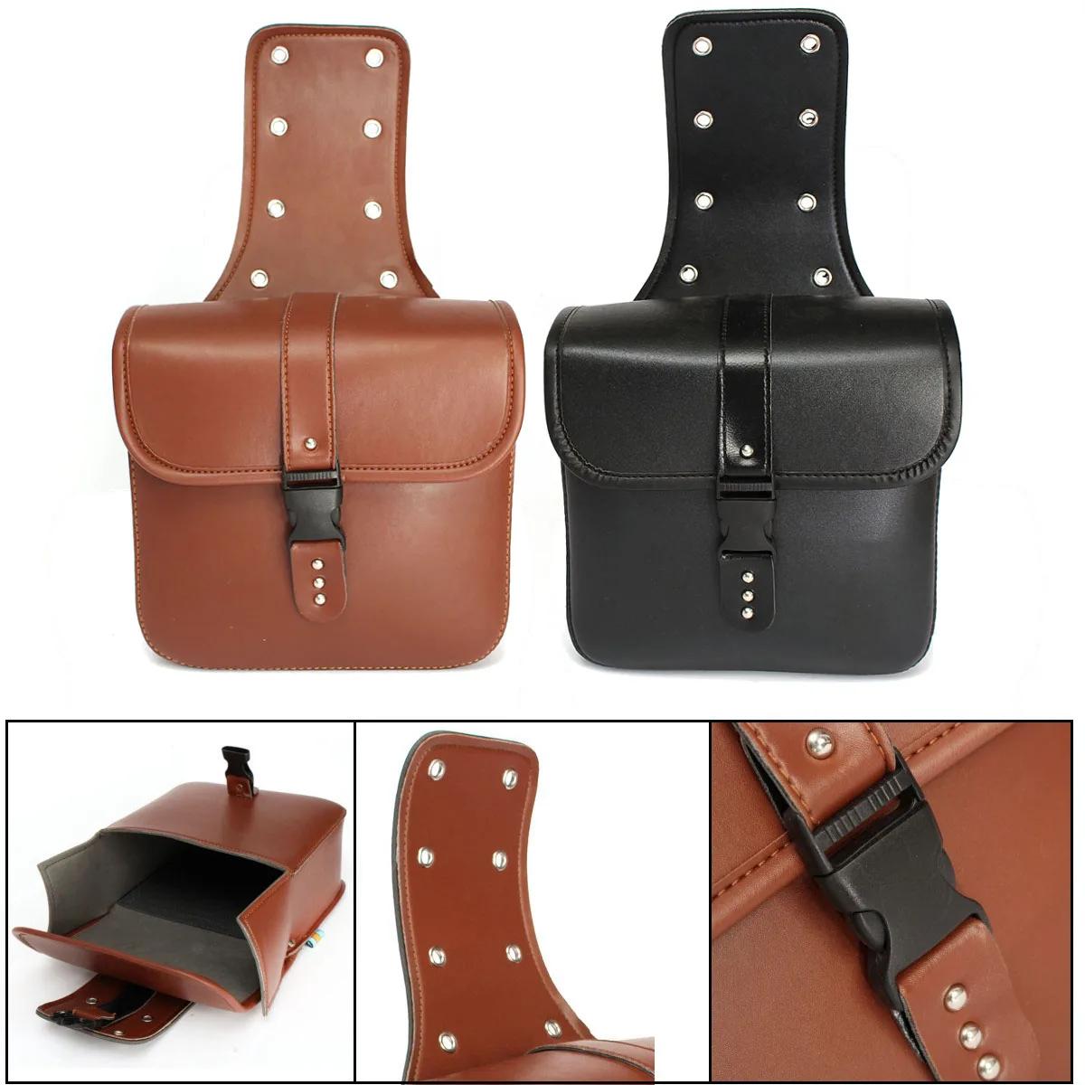 2pcs Universal Motorcycle Saddlebags  Motorbike Side Luggage Storage Tool Pouches Saddle Bag