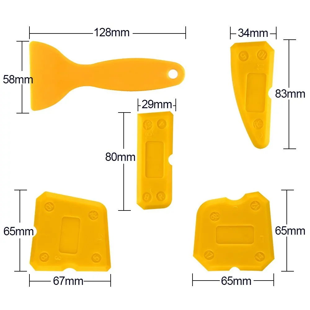 Grattoir à mastic en Silicone, Kit de 9 pièces, facile à utiliser, mastic de calfeutrage, finisseur, ensemble d\'outils de finition, spatule à sceller