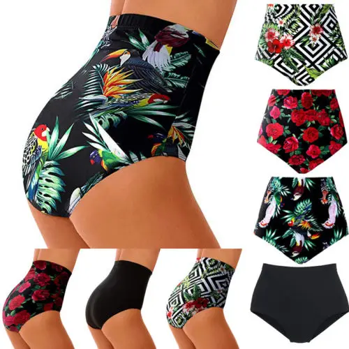 Sexy Women G-String Brazilian Thongs High Waist Bikini Bottoms Swimwear Swimsuit Tankini Bottom Swimsuit Swimming Suit Plus Size