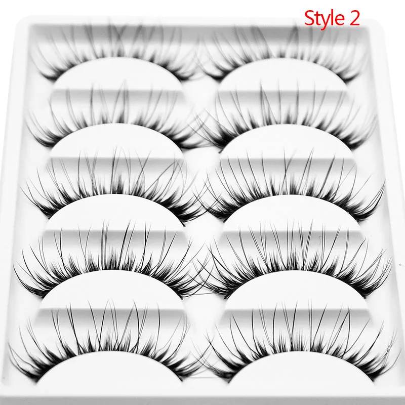 Kimcci Mink Lashes Faux 3D Mink Eyelashes Handmade Reusable Natural Eyelashes Popular False Cruelty free Lashes Makeup Cilias