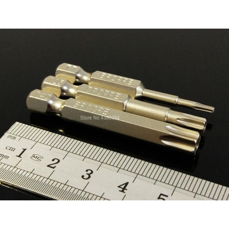 Набор отверток с магнитной головкой TORX 50 мм, 1/4 дюйма (6,35 мм), набор для ремонта электроники с шестигранным хвостовиком, легированная сталь S2, 12 шт.