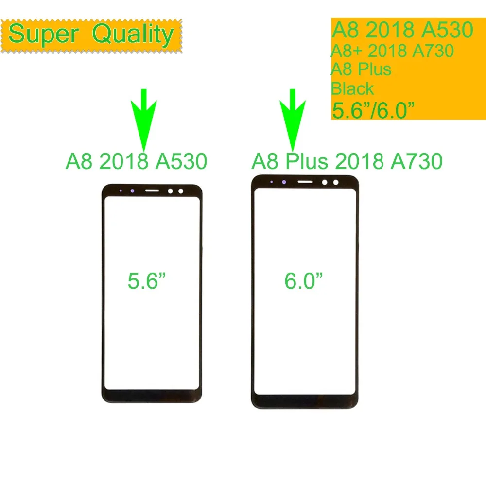 

10Pcs/Lot For Samsung Galaxy A8 Plus 2018 A530 A730 Touch Screen Front Glass Panel LCD Outer Lens With OCA Glue