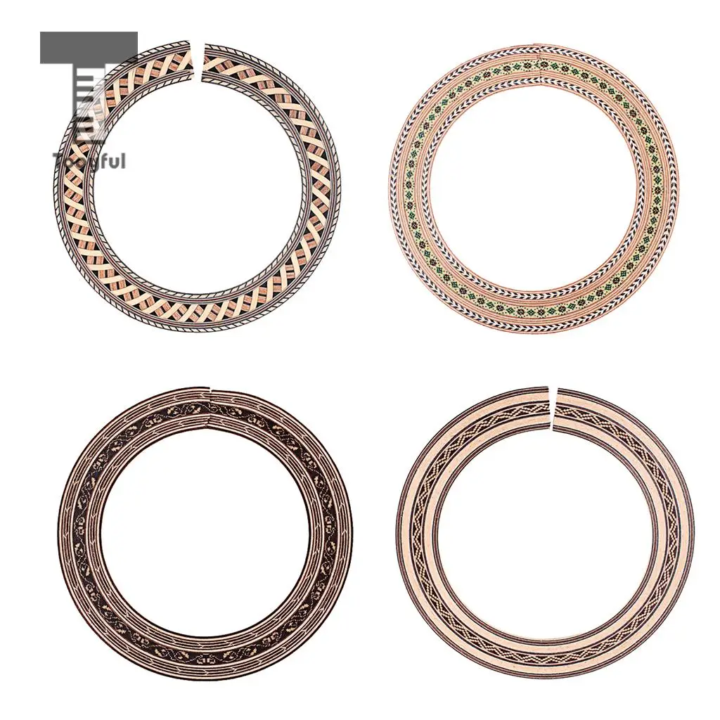 93mm Classical Guitar Natural Wood Inlaid Soundhole Ring Decal Sticker Self-adhesive for Acoustic Guitar Decal Accessories