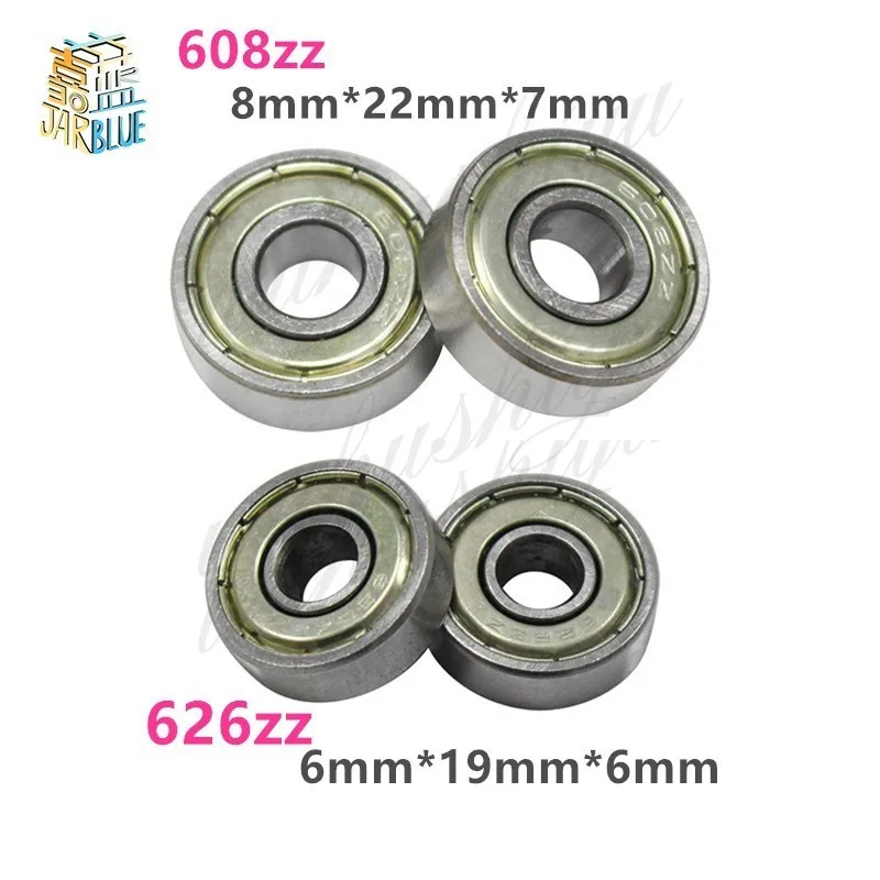 Bộ 5 Ổ Bi 608zz 623zz 624zz 625zz 635zz 626zz 688zz 3D In Phần Rãnh Sâu Flanged Ròng Rọc Bánh Xe