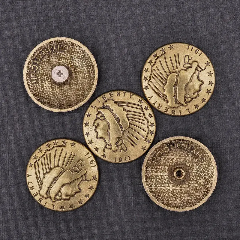 10X WESTERN ANTIQUE INDIAN HEAD QUARTER EAGLE GOLD 1911 LIBERTY COIN Leathercraft CONCHOS Button1-1/8