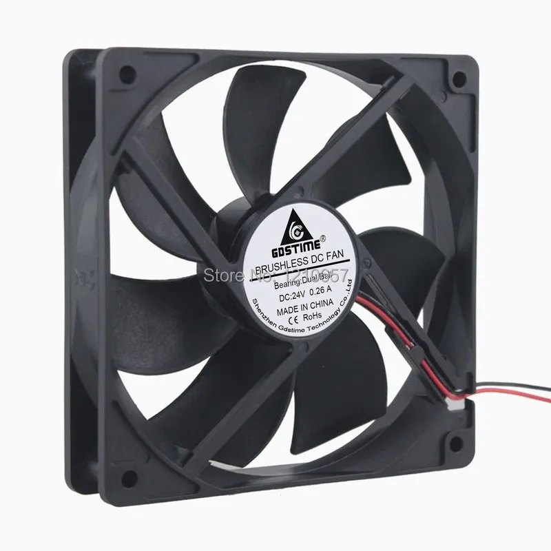 1pcs 120mm 120x120x25mm 12025 Ball Computer DC Cooling Case Fan Radiator 2Pin 24V