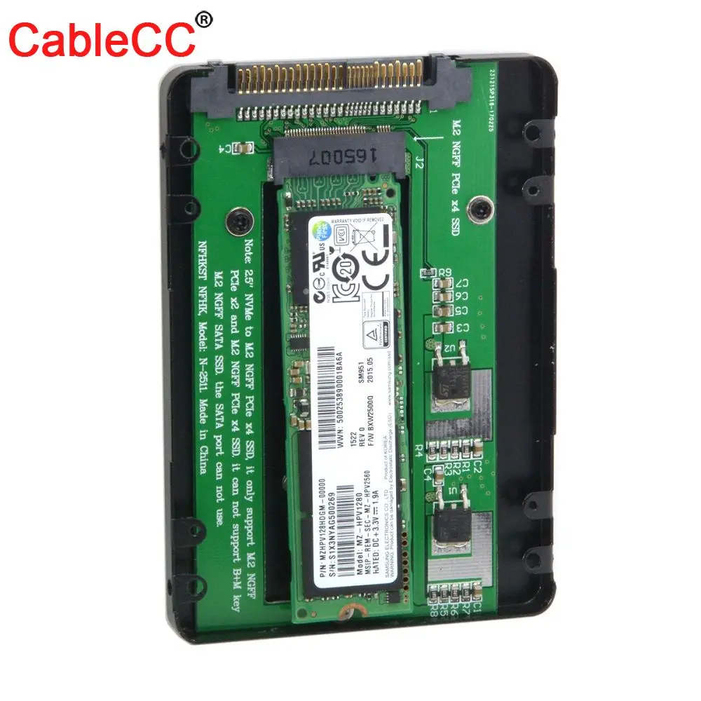 SFF-8639 NVME U.2 to NGFF M.2 M-key PCIe SSD Case Enclosure for Mainboard Replace Intel SSD 750 p3600 p3700