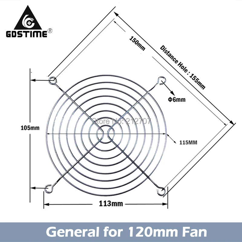 

2PCS Gdstime 12CM Metal Steel Cover Protective Net Filter Guard Fan Grill 120mm x 120mm