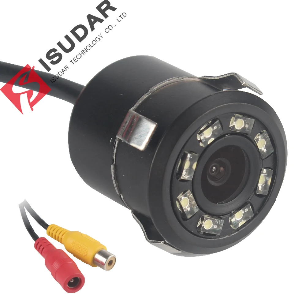 Isudar Reverse Camera Security 8 LED HD Waterproof Rear Camera Night Vision DC 12V Shockproof Parking Camera Anti jamming