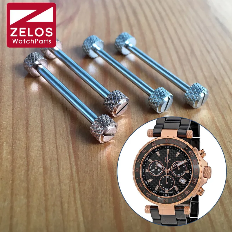 Tubo de tornillo de acero para reloj de cuarzo para hombre, cronógrafo para GC GUESS Diver Chic Ladie's y Collection